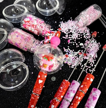 Wholesale Acrylic Blank SnowGloble Ball Vertical Hole Handmade DIY Beads Accessories For Craft For DIY About 40mm Can Put Beads In